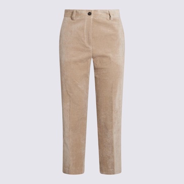 Antonelli Beige Cotton Pants in Beige