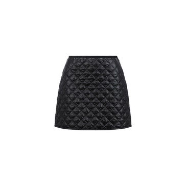 Padded nylon mini skirt