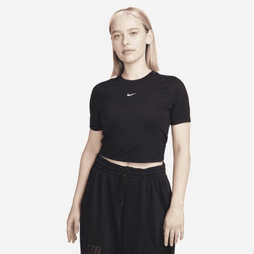 Nike Essential slim crop t-shirt in black