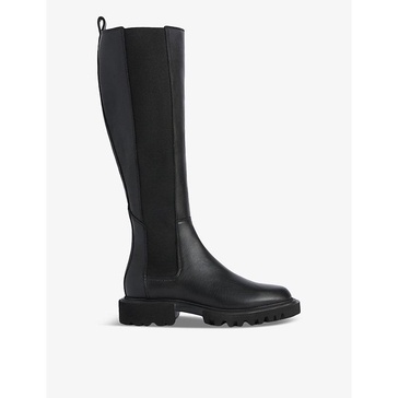 Maeve slip-on flat leather knee-high boots