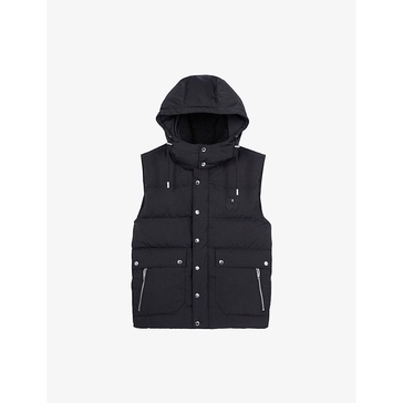 Hooded padded shell-down gilet