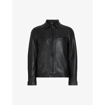 Luck regular-fit leather jacket