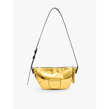 Madea mini logo-embossed metallic leather cross-body bag