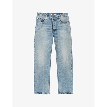 Regular-fit mid-rise denim jeans