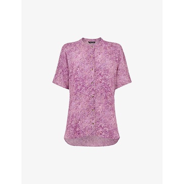 Maisie graphic-print short-sleeve woven top