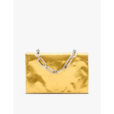 Yua metallic-leather clutch bag