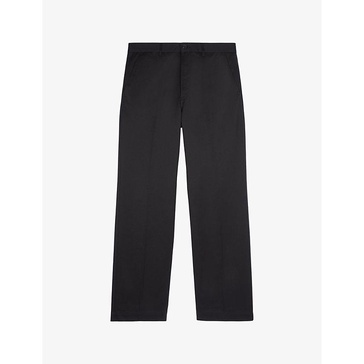 Regular-fit wide-leg cotton trousers