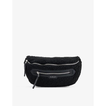 Kansa branded faux-sherpa bum bag