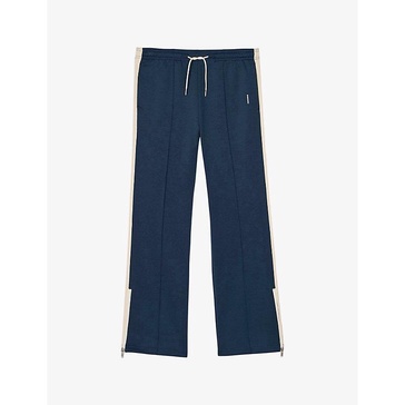 Contrast-stripe ankle-zip woven jogging bottoms