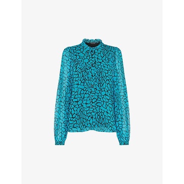 Terrazzo patterned woven blouse