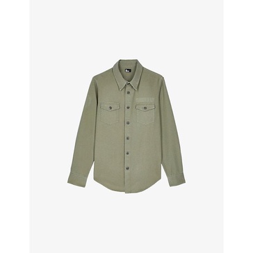 Patch-pocket relaxed-fit cotton overshirt