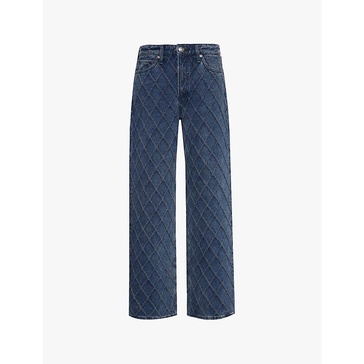 The Logan quilted straight-leg mid-rise denim-blend jeans