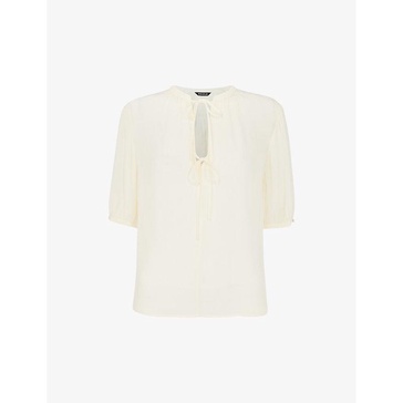 Jessie tie-front relaxed-fit woven blouse