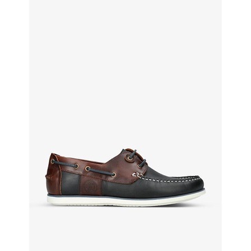 Wake logo-debossed leather boat shoes