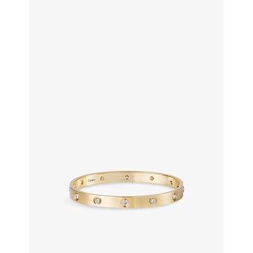 LOVE 18ct yellow-gold and 10 brilliant-cut diamond bracelet