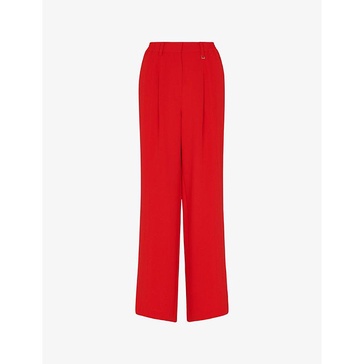 Harper wide-leg high-rise crepe trousers