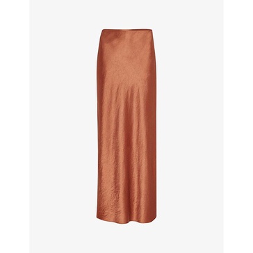 Ella bias-cut satin maxi skirt