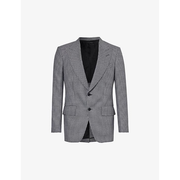 Atticus houndstooth-patterned wool, mohair and silk-blend blazer