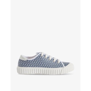 Adrien monogram low-top cotton-canvas trainers