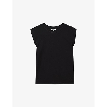 Morgan capped-sleeve cotton T-shirt