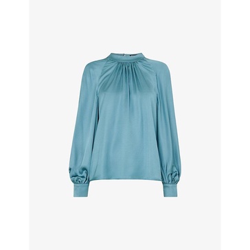 Lea gathered satin blouse