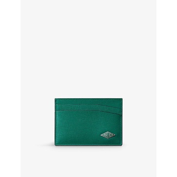 Losange logo-plaque leather card holder