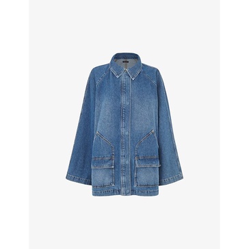 Flared-sleeve denim jacket