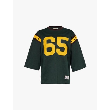 Varsity oversized cotton-blend jersey T-shirt