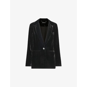 Olivia notch-lapel velvet blazer