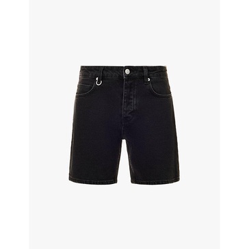 Lou Short brand-patch relaxed-fit stretch-denim shorts