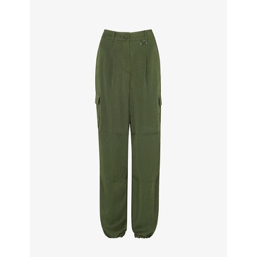 Grace wide-leg mid-rise woven cargo trousers