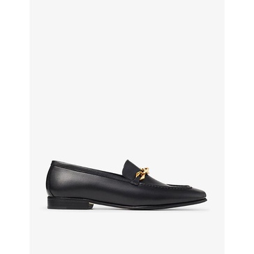 Diamond Tilda chain-embellished leather loafer