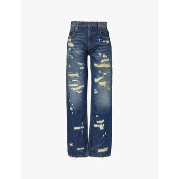 Rip Repair distressed denim trousers