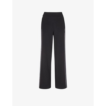 Edie contrast-trim wide-leg mi-rise stretch-woven trousers