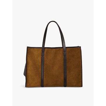 Large suede tote bag