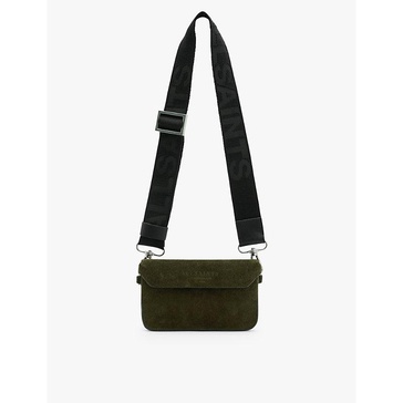 Zoe logo-debossed suede cross-body bag