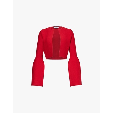 Katlin cropped slim-fit wool jacket