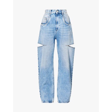 Icons cut-out straight-leg high-rise jeans