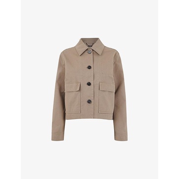 Marie boxy-fit button-up cotton jacket