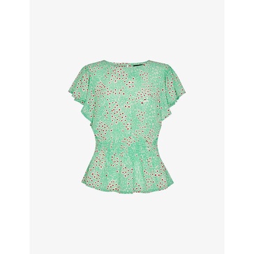 Daisy Meadow frill-sleeve woven top