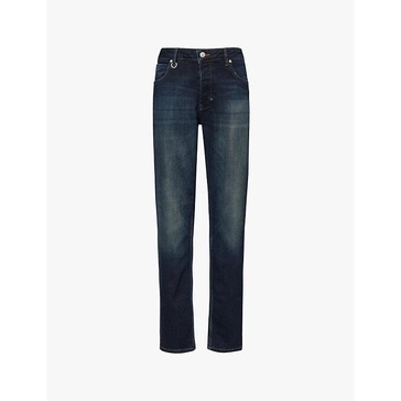 Lou brand-patch straight-leg slim-fit stretch-denim blend jeans