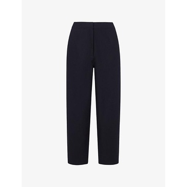 Carla barrel-leg high-rise stretch-cotton trousers