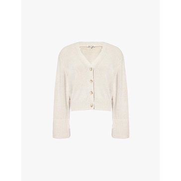 Nala V-neck knitted cotton and cashmere cardigan