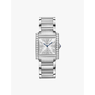 CRW4TA0021 Tank Francaise medium stainless-steel and 1.09ct diamond quartz watch