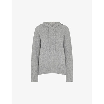 Brushed-texture relaxed-fit stretch wool-blend hoody