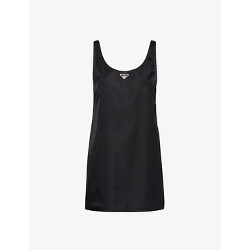 Re-Nylon logo-plaque minidress