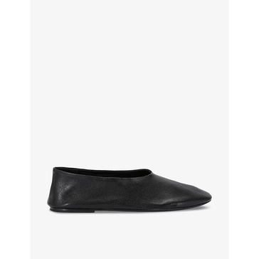 Maiden round-toe leather ballet flats