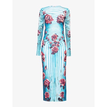 Flower Body Morphing Long Sleeve Dress