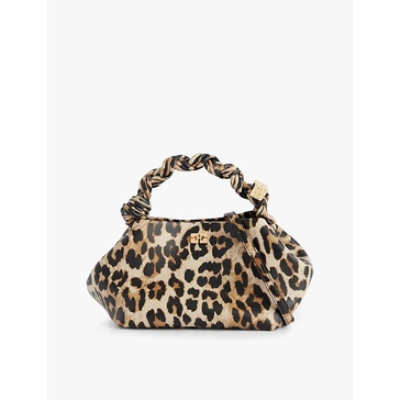 Small Bou leopard print recycled leather-blend shoulder bag