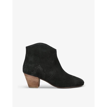 Dicker contrast-sole suede heeled ankle boots